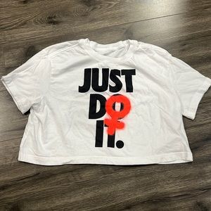 Nike womens white crop top